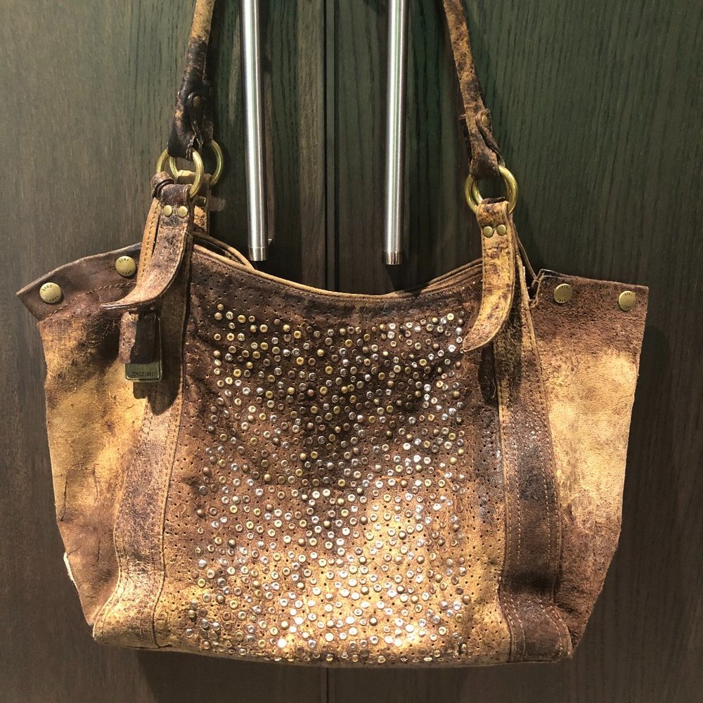 Frye Deborah Leather Studded Shoulder Bag